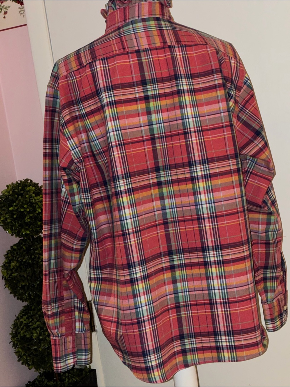 Ruffled Collar Up-Cycled “Girly” Shirt - Picture 6 of 6